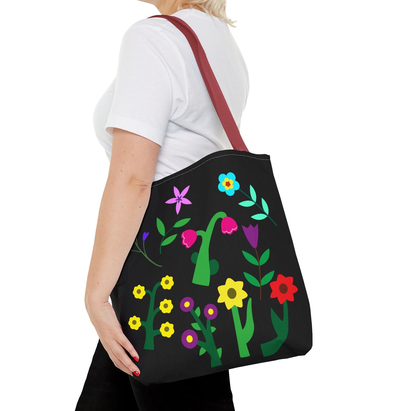 Vibrant Floral Tote Bag - Colorful Blooming Design for Every Occasion