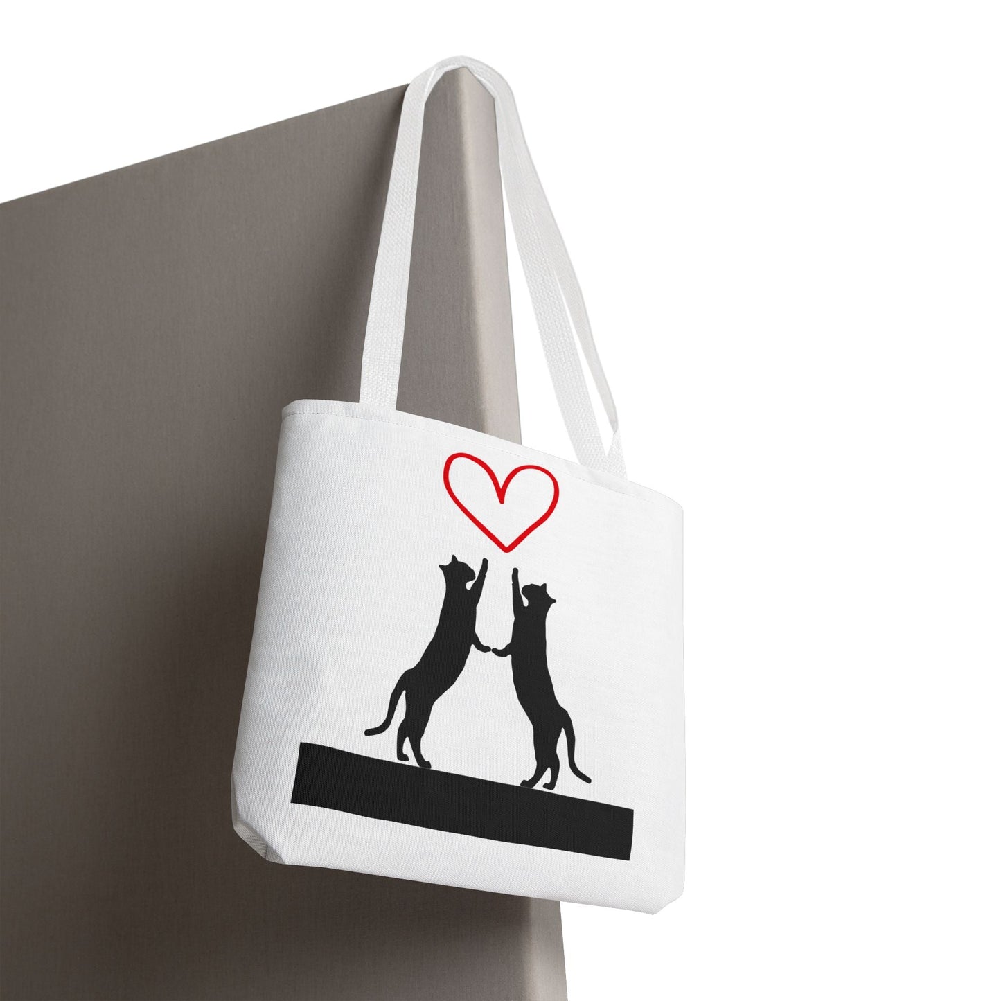 Love Cats Tote Bag - Cute Black Cat Lovers Gift