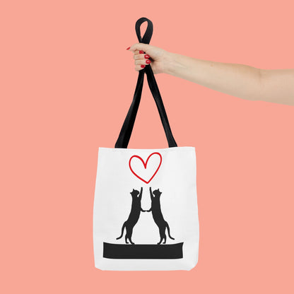 Love Cats Tote Bag - Cute Black Cat Lovers Gift
