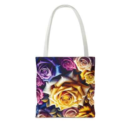 Vibrant Floral Tote Bag - Colorful Rose Design for Garden Lovers