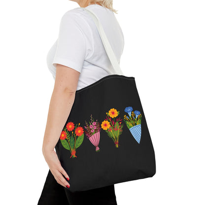Floral Bouquet Tote Bag - Stylish Reusable Shopping Bag for Everyday Use