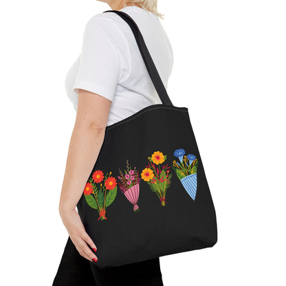 Floral Bouquet Tote Bag - Stylish Reusable Shopping Bag for Everyday Use