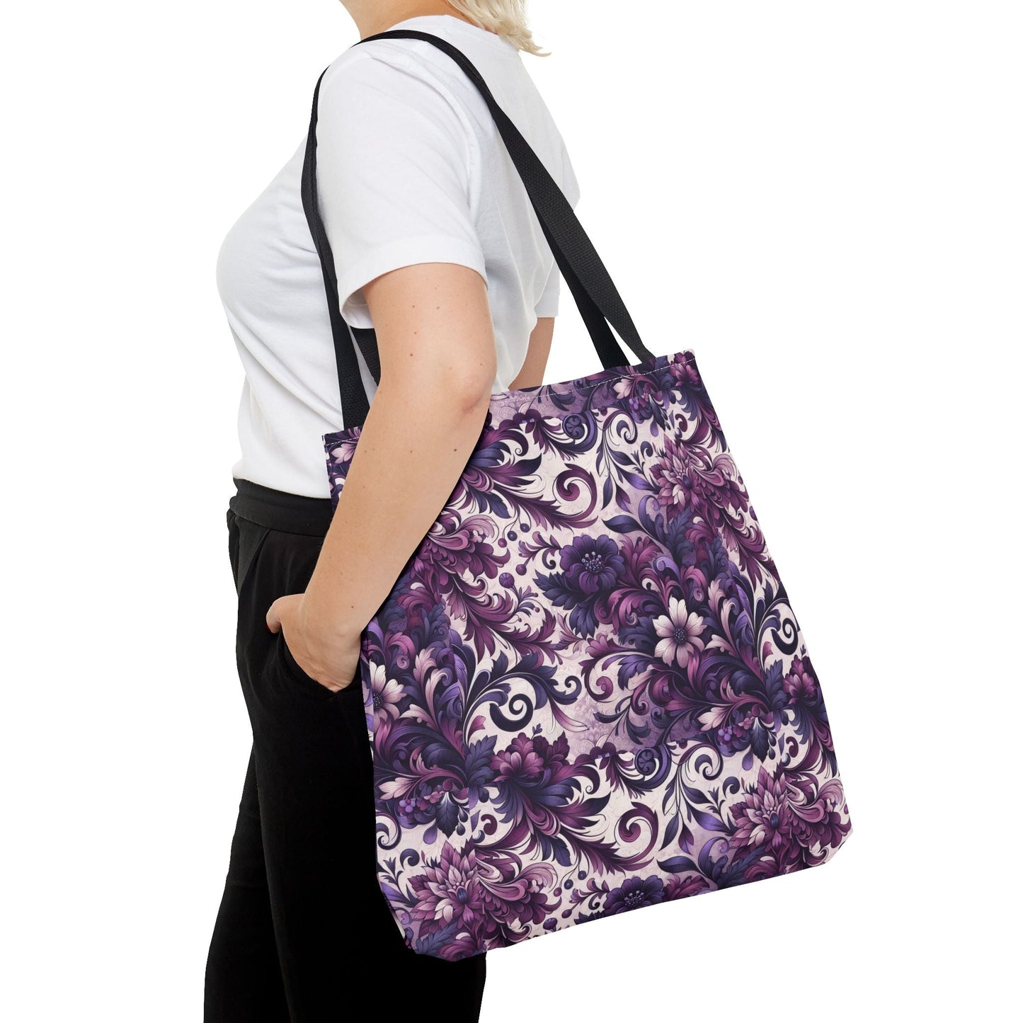 Floral Elegance Tote Bag - Stylish and Versatile Floral Pattern for Everyday Use
