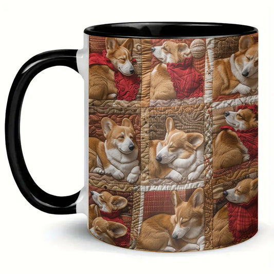 Happy Corgi Sleeping Ceramic Coffee Mug