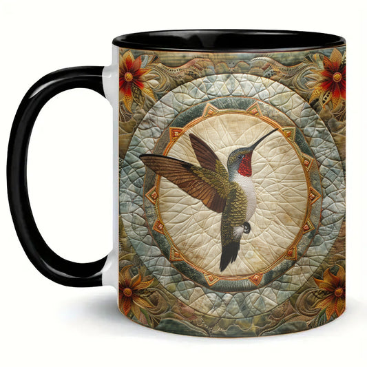 Hummingbird Texture Ceramic Coffee Mug