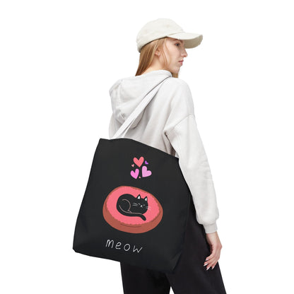 Cute Cat Tote Bag - 'Meow' Design for Cat Lovers
