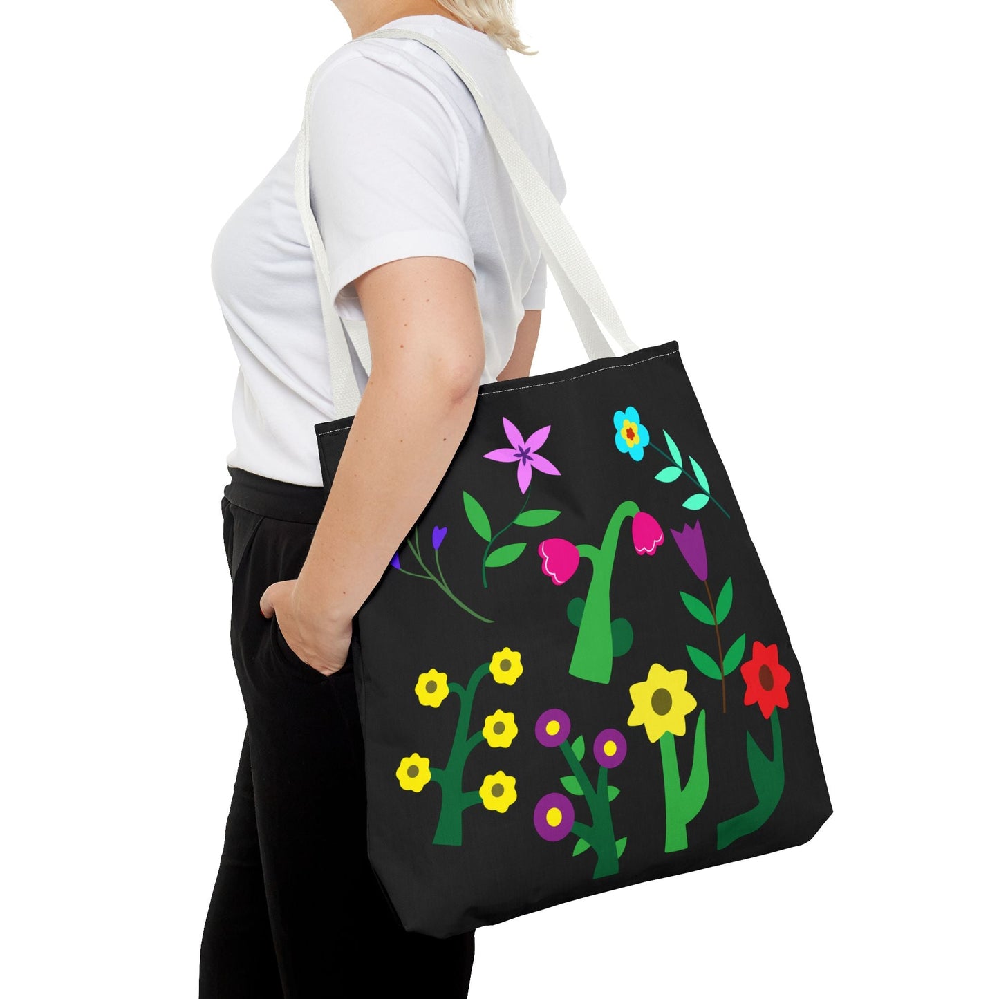 Vibrant Floral Tote Bag - Colorful Blooming Design for Every Occasion
