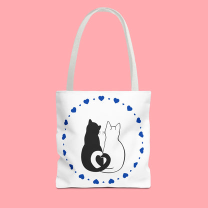Cute Cat Lovers Tote Bag - Adorable Heart Design for Pet Enthusiasts