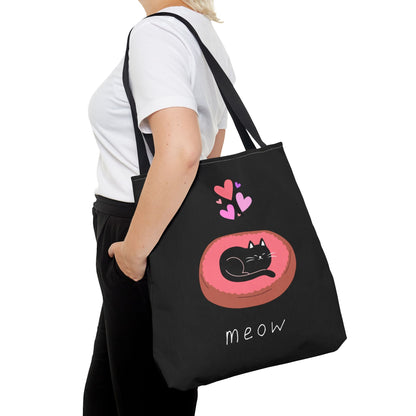 Cute Cat Tote Bag - 'Meow' Design for Cat Lovers