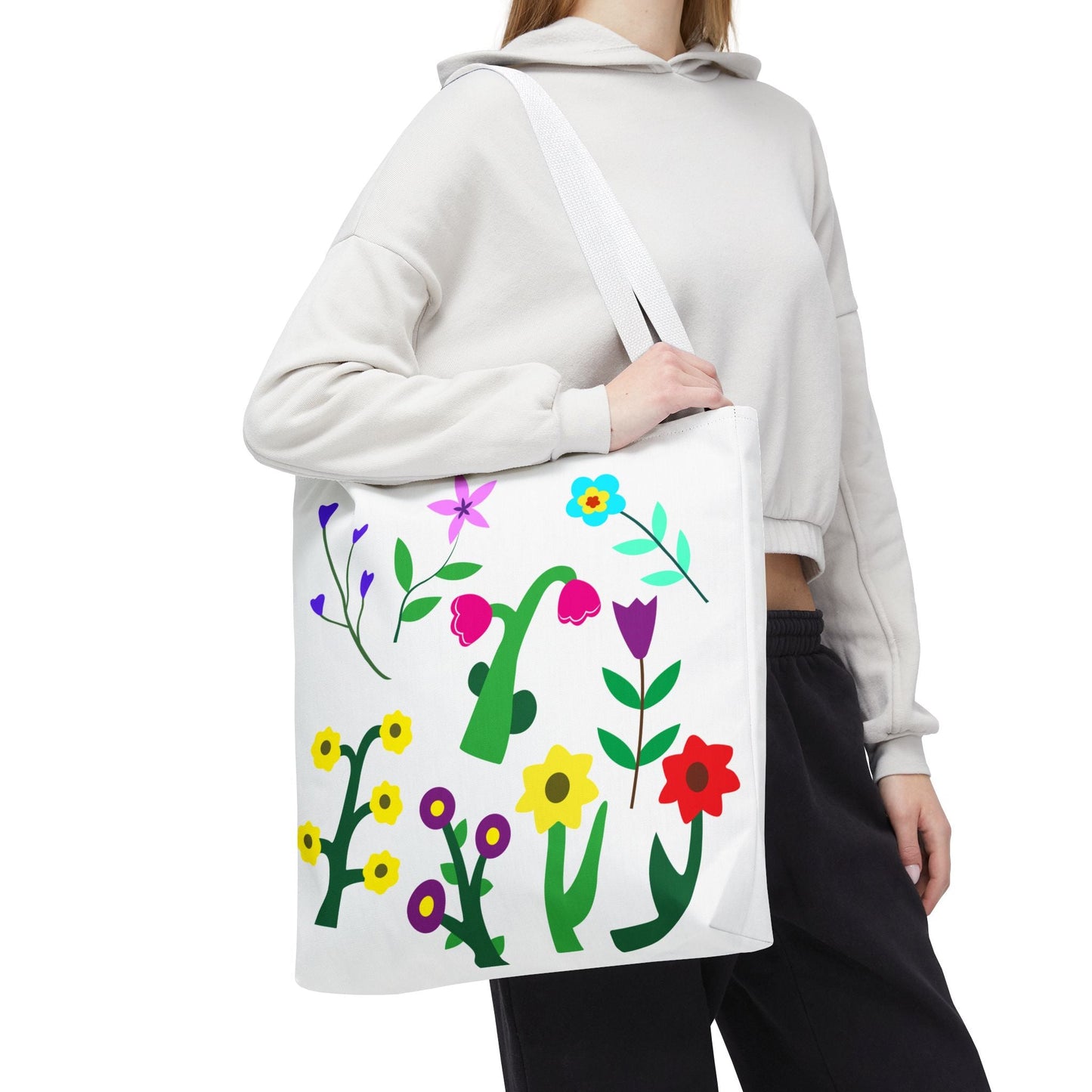 Colorful Floral Tote Bag - Eco-Friendly Shopping & Everyday Use