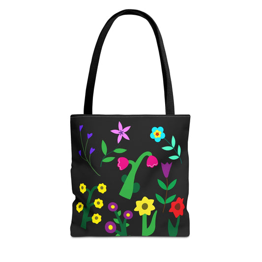 Vibrant Floral Tote Bag - Colorful Blooming Design for Every Occasion