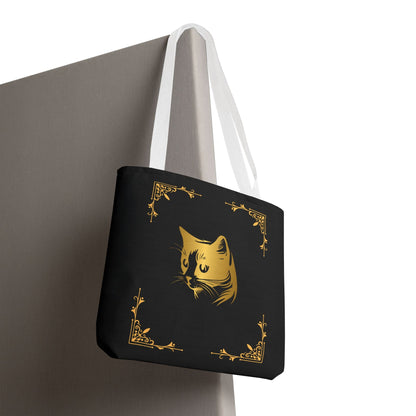 Vintage Cat Tote Bag - Stylish Black Eco-Friendly Carrier for Cat Lovers