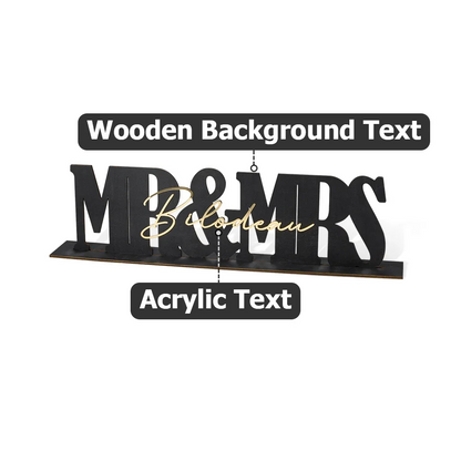 Personalized Mr & Mrs Wedding Name Sign – Custom Table Decor & Anniversary Gift