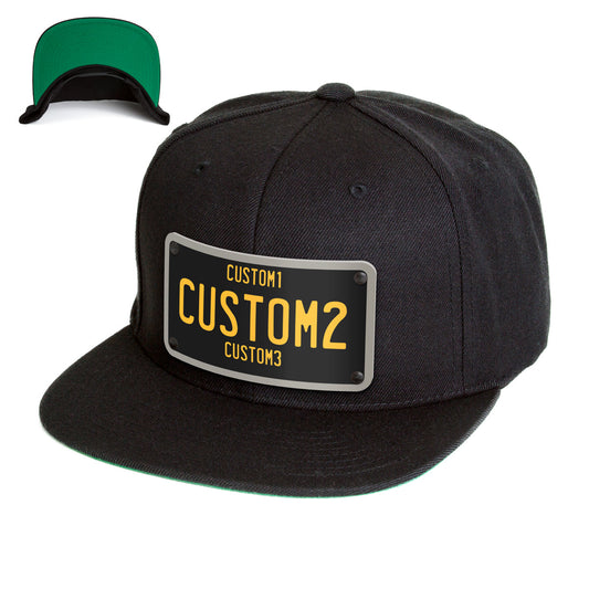 Black & Yellow Universal License Plate Hat